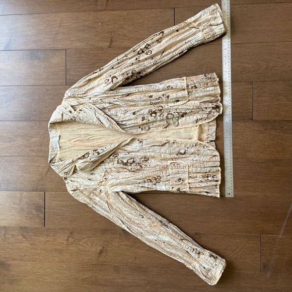 Glitzy Gold Thread Evening Dress Jacket Blazer Iridescent - Picture 4 of 12